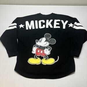 Disney Mickey Mouse Long Sleeve Hockey Style Jersey Black Size M